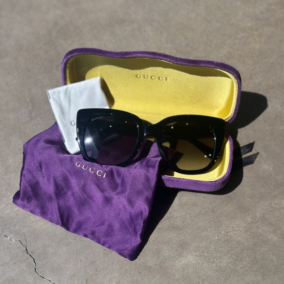 ❤️Gucci Black Modern Oversized Cat Eye Sunglasses - Picture 4 of 9